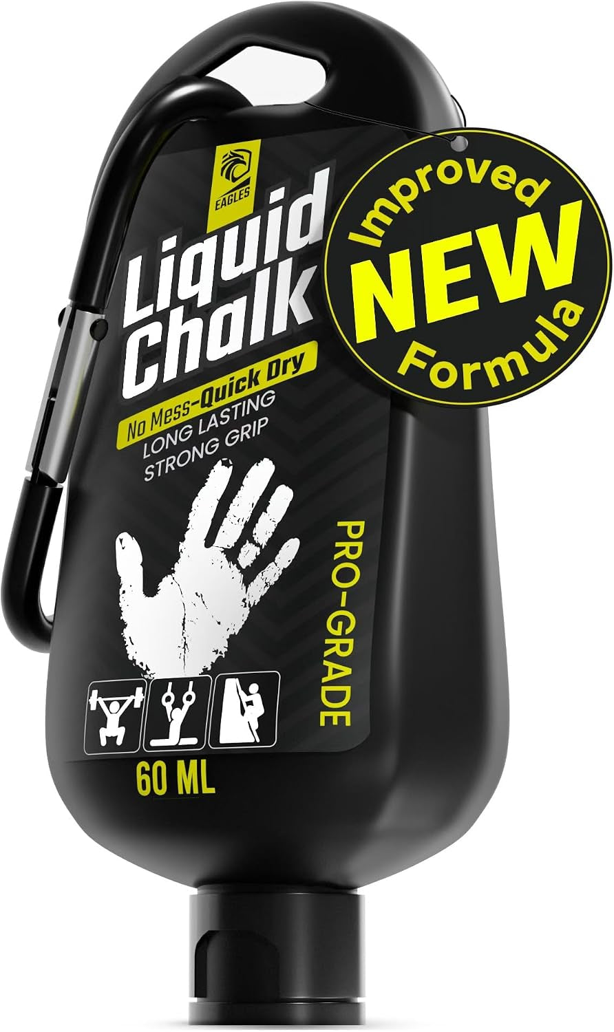 Pro Grade Gym Liquid Chalk 60, 120 or 280Ml & Clear Dry Hand Mess-Free Chalk for Weightlifting, Gymnastics Rock Climbing, Pole Grip, Sports Dries in Seconds - Sweat-Resistant and Long Lasting
