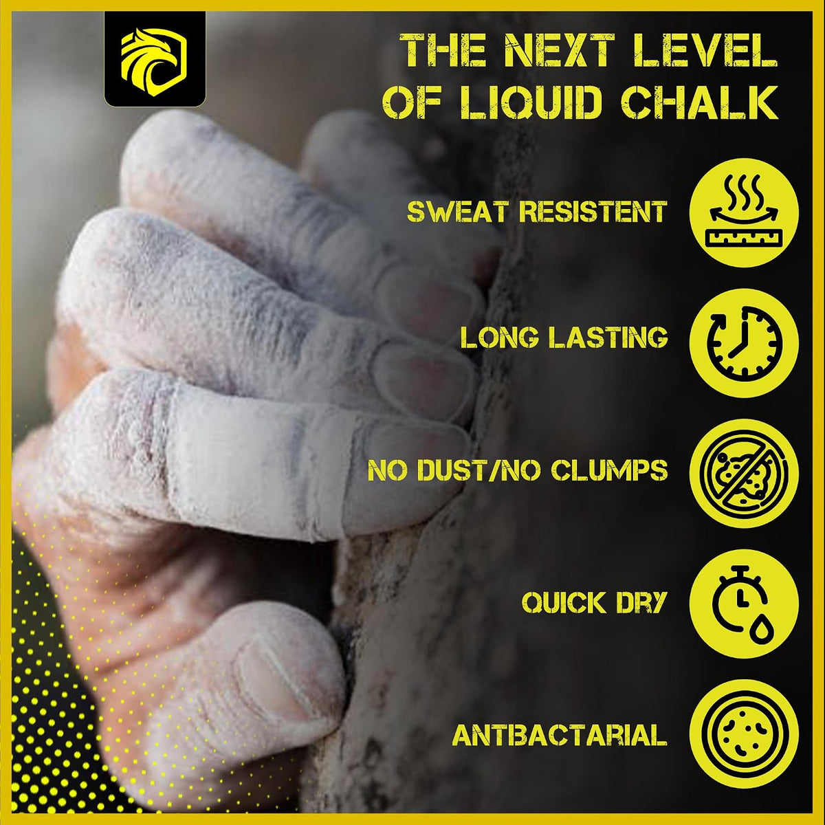 Pro Grade Gym Liquid Chalk 60, 120 or 280Ml & Clear Dry Hand Mess-Free Chalk for Weightlifting, Gymnastics Rock Climbing, Pole Grip, Sports Dries in Seconds - Sweat-Resistant and Long Lasting
