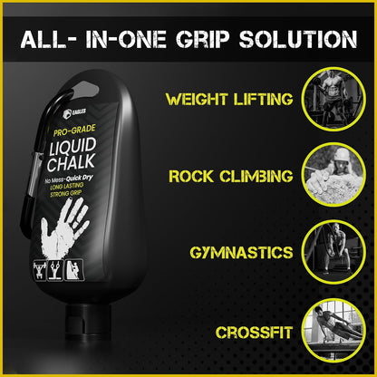 Pro Grade Gym Liquid Chalk 60, 120 or 280Ml & Clear Dry Hand Mess-Free Chalk for Weightlifting, Gymnastics Rock Climbing, Pole Grip, Sports Dries in Seconds - Sweat-Resistant and Long Lasting